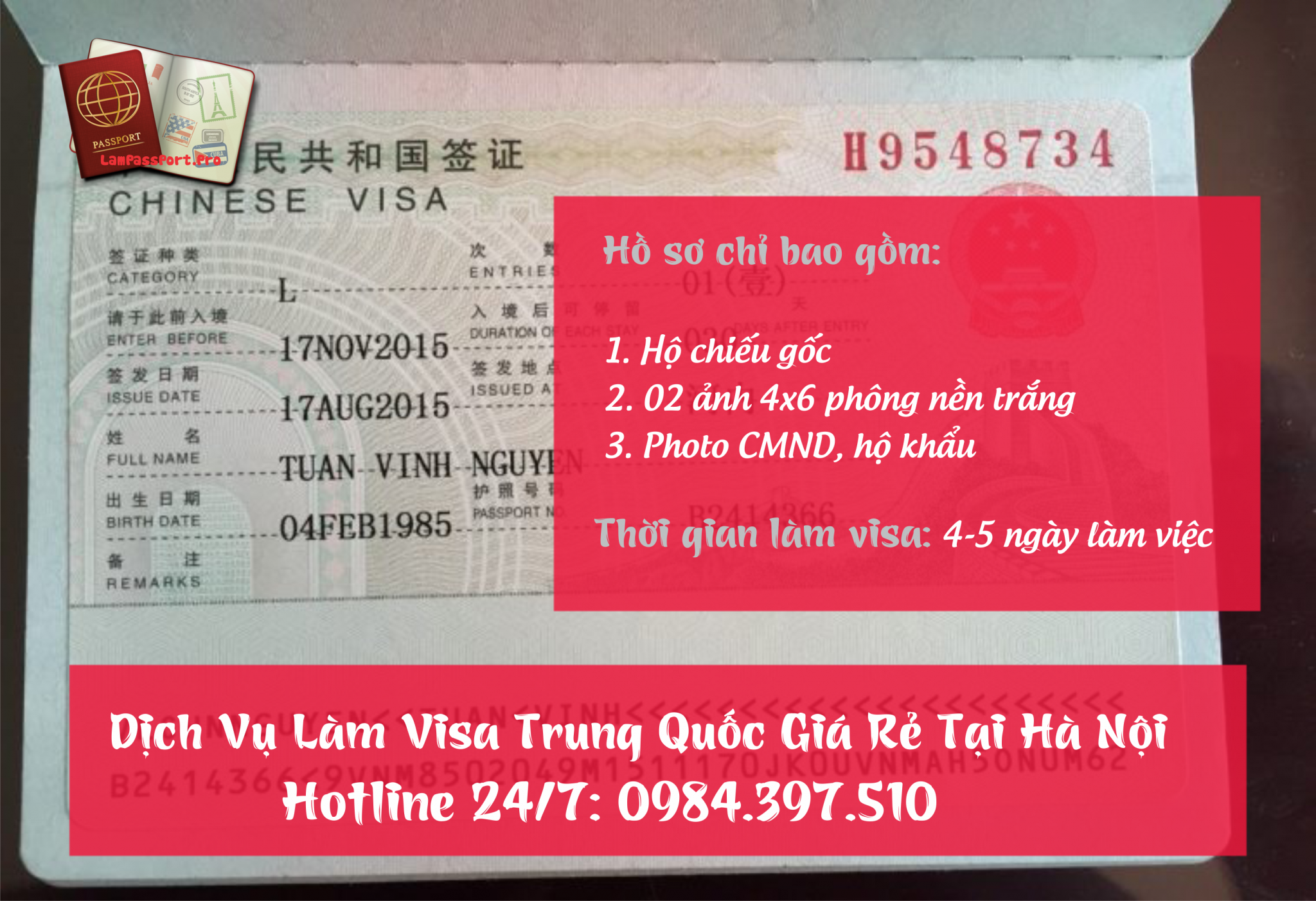 Dịch Vụ Làm Visa Trung Quốc Giá Rẻ Hà Nội LamPassPort.Pro