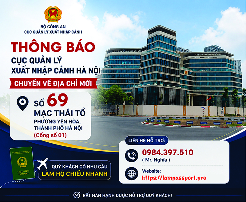 Số 69 Mạc Thái Tổ, phường Yên Hòa, thành phố Hà Nội - Địa Chỉ Cục Quản Lý Xuất Nhập Cảnh - Công An TP Hà Nội